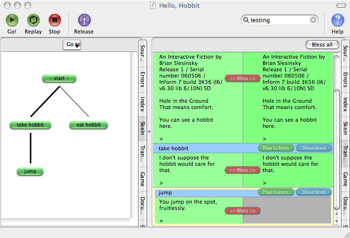 Screenshot of Inform 7 IDE